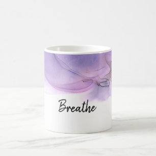 *~*  Breathe Abstract Watercolor Lavender Magenta Coffee Mug