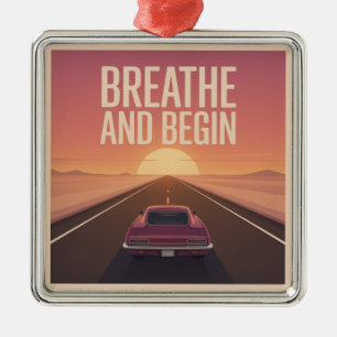 Breathe And Begin Metal Tree Decoration