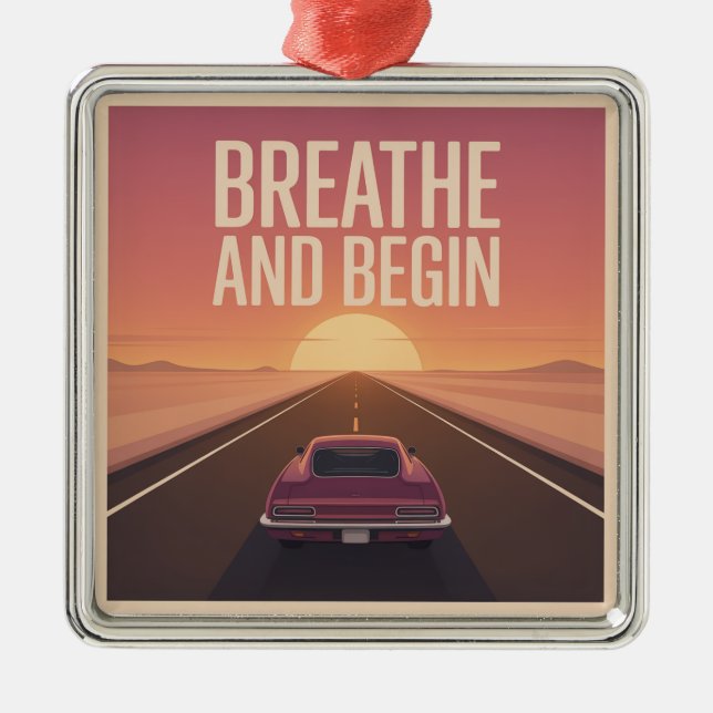 Breathe And Begin Metal Tree Decoration (Front)