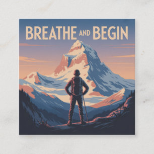 Breathe And Begin Square Business Card