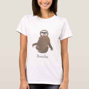 Breathe and Do Yoga Brown Sloth T-Shirt