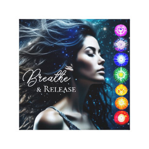 Breathe and Release   Beautiful Ethereal Woman Canvas Print