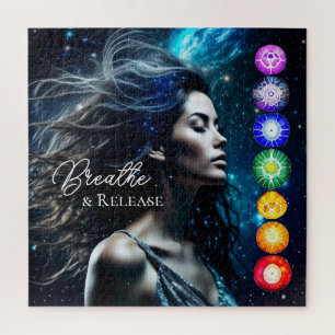 Breathe and Release   Beautiful Ethereal Woman Jigsaw Puzzle