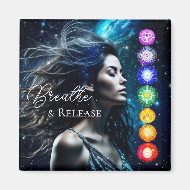 Breathe and Release | Beautiful Ethereal Woman Magnet (Front)