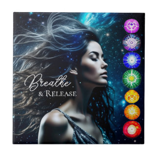 Breathe and Release | Beautiful Ethereal Woman Tile