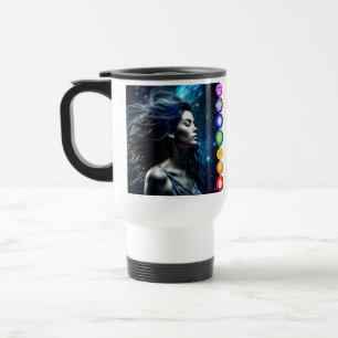 Breathe and Release   Beautiful Ethereal Woman Travel Mug
