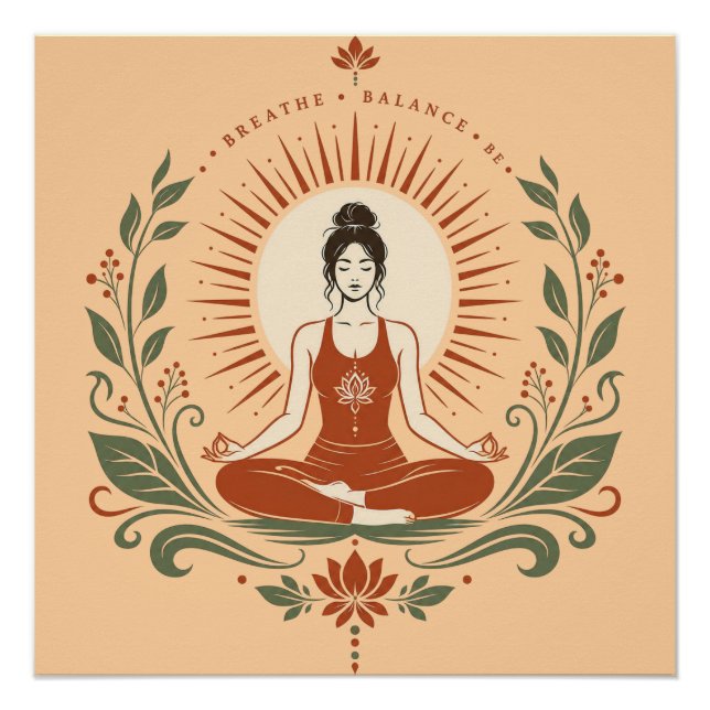 Breathe Balance Be Mindfulness Poster (Front)