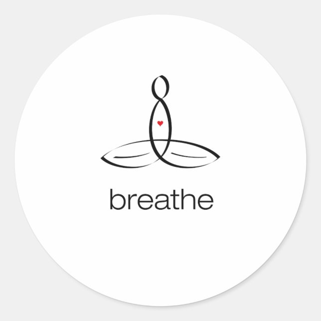 Breathe - Black Regular style Classic Round Sticker (Front)