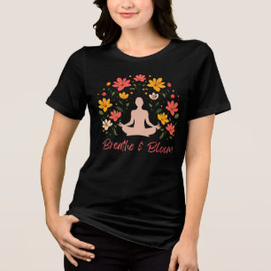 Breathe & Bloom Yoga Tee - Floral Tri-Blend Shirt