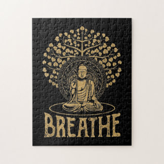 Breathe Buddha Idea Yoga and Meditation Jigsaw Puzzle