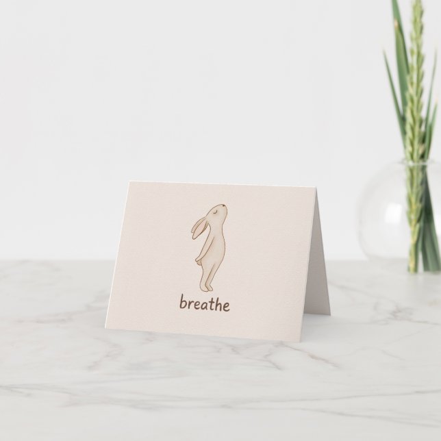 Breathe Bunny Folded Thank You Card (Front)
