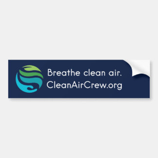 Breathe clean air. CleanAirCrew.org bumper sticker