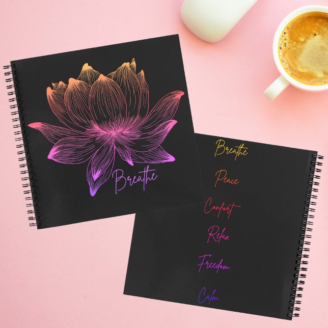Breathe Colourful Lotus Mindfulness Notebook (Creator Uploaded)