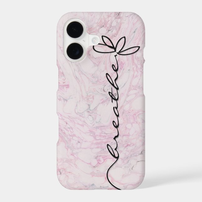 Breathe Daisy design on pink marble (Back)
