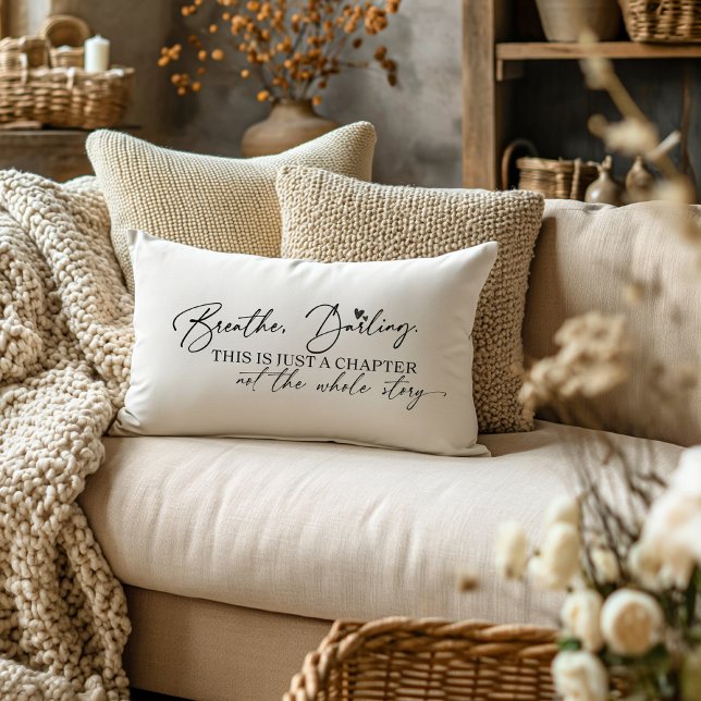 "Breathe, Darling" Motivational Quote Throw Decorative Cushion (Creator Uploaded)