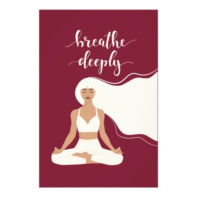 Breathe Deeply Meditation Viva Magenta Photo Print (Front)
