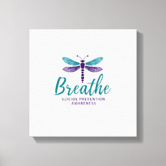 Breathe Dragonfly Suicide Prevention mental health Canvas Print