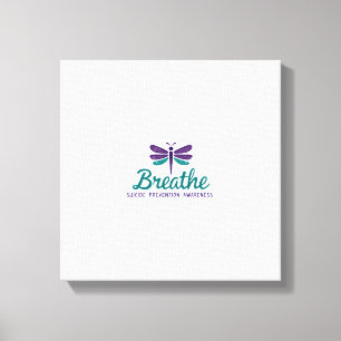 Breathe Dragonfly Suicide Prevention mental health Canvas Print