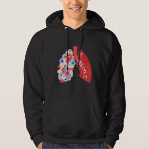 Breathe Floral Lung Respiratory Therapist RT Hoodie