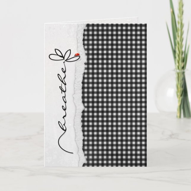 breathe friendship flower with lady bug card (Front)