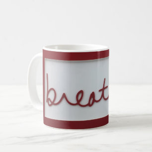 Breathe Graphics Red and White Coffee Mug