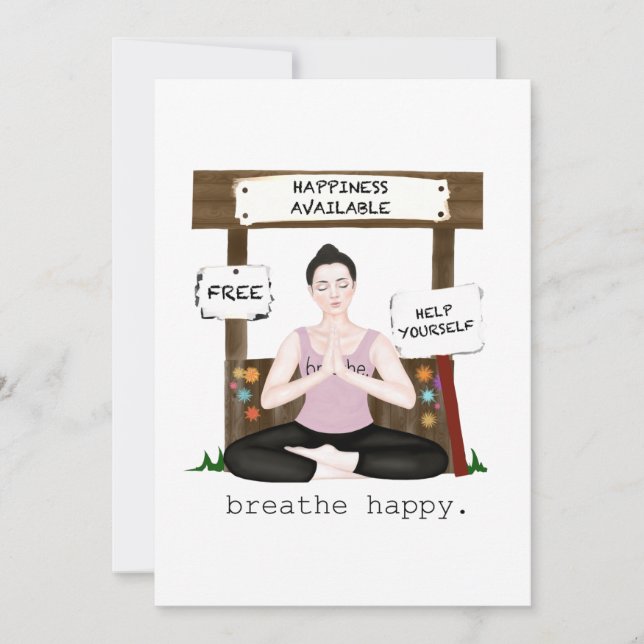breathe happy thank you card (Front)