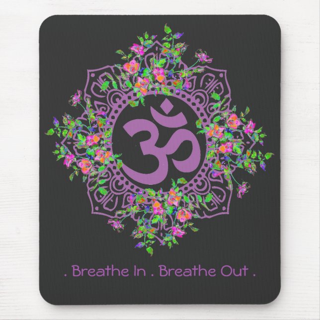 Breathe in - Breathe out, zen, spiritual Mouse Mat (Front)