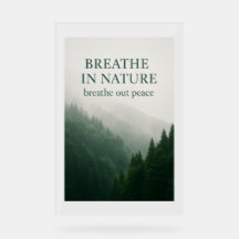 Breathe In Nature Motivational Forest Poster – Mis