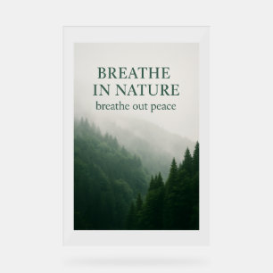 Breathe In Nature Motivational Forest Poster – Mis