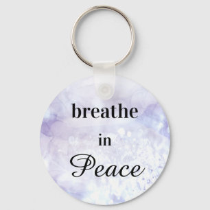 *~* Breathe in Peace  Lavender Watercolor Keychain