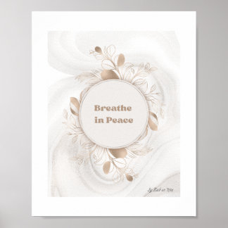 Breathe In Peace – Minimal Words Art Poster