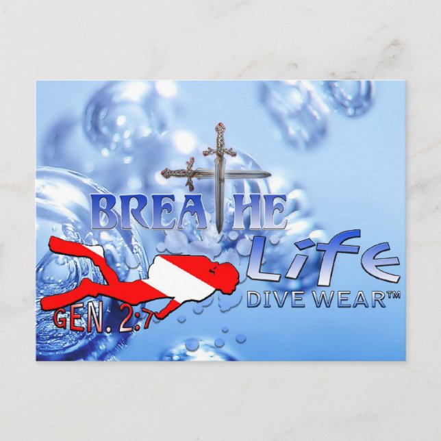 breathe life dive wear postcard (Front)