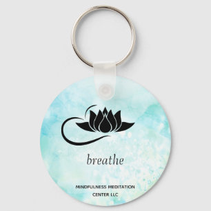 *~* BREATHE Lotus Branding   Mint Turquoise SWAG  Key Ring