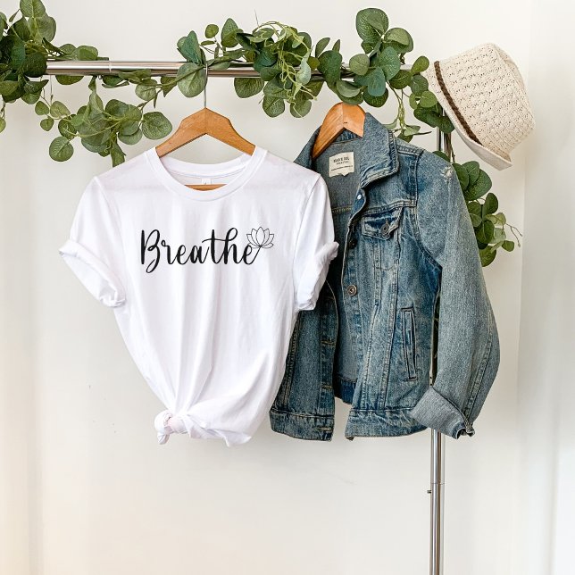 Breathe-Lotus Flower-Wildflower-Yoga T-Shirt (Creator Uploaded)