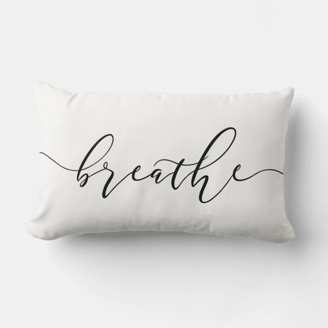 Breathe Meditation Yoga Minimalistic Lumbar Cushion (Front)