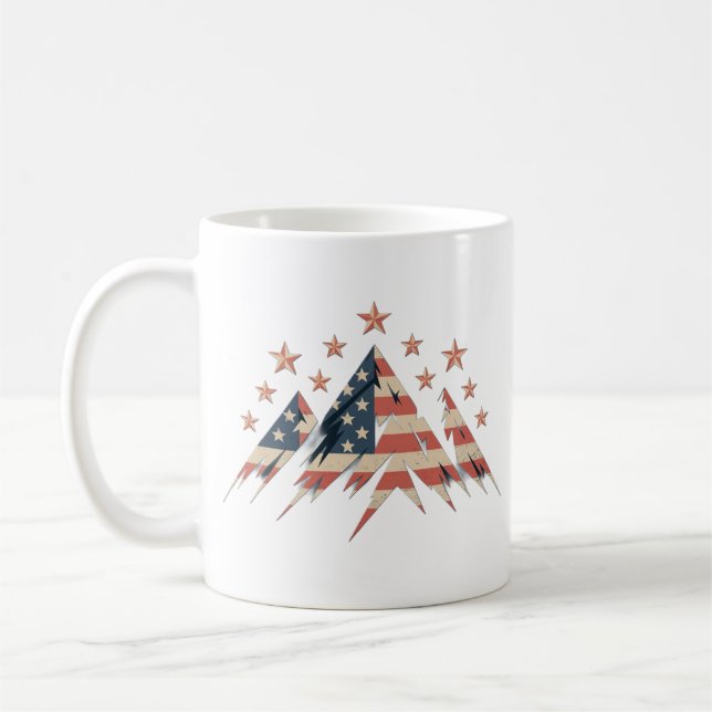 Breathe Mountain Minimalist Mug – Calm Nature Desi (Left)