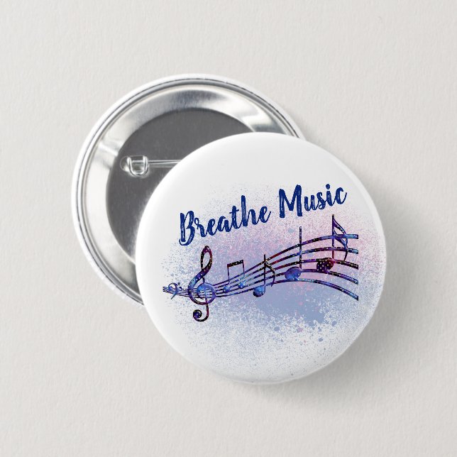 Breathe Music 6 Cm Round Badge (Front & Back)