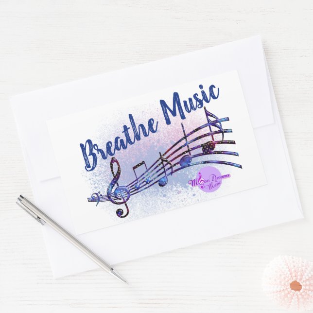 Breathe Music MoonDreams Music Logo Rectangular Sticker (Envelope)