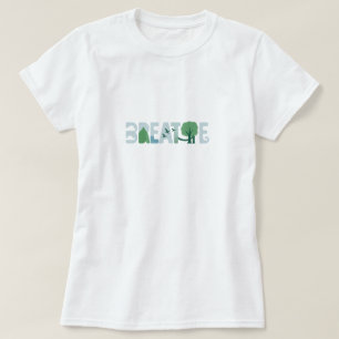 BREATHE – Nature-Inspired Typography Art T-Shirt
