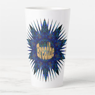 Breathe, On Blue Boho Star,   Latte Mug
