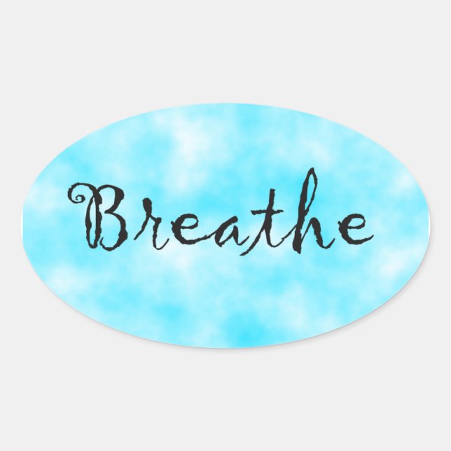 Breathe-oval sticker (Front)