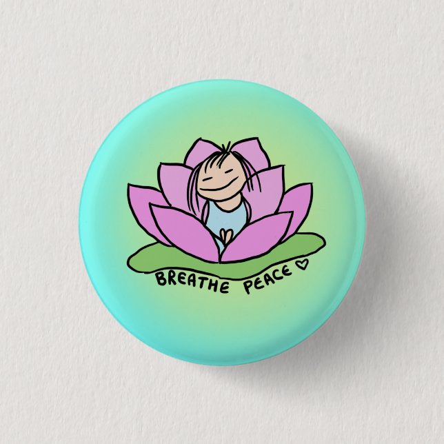 Breathe Peace Lotus Pin (Front)