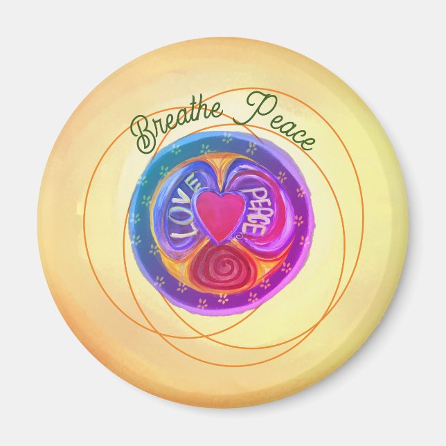 Breathe Peace & Love  Magnet (Front)