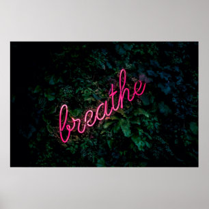 "BREATHE" PINK NEON LIGHT SIGN