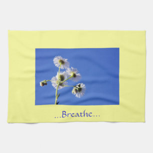 Breathe Quote Yellow/Blue Dish Towels