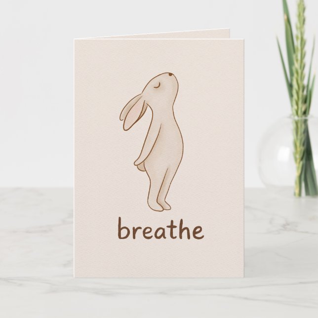 Breathe Rabbit Encouragement Card (Front)
