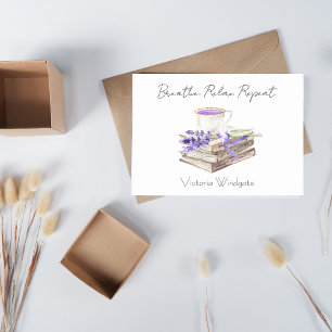 Breathe Relax Repeat Personalised Lavender  Note Card