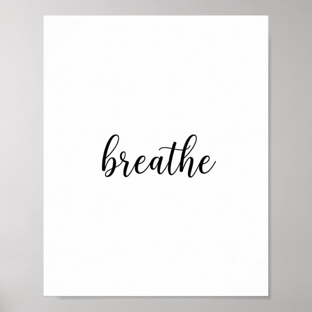 Breathe Script Quote Wall Art (Front)