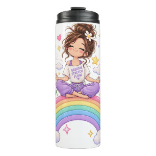 Breathe Stretch Flow Yoga Girl Thermal Tumbler - R