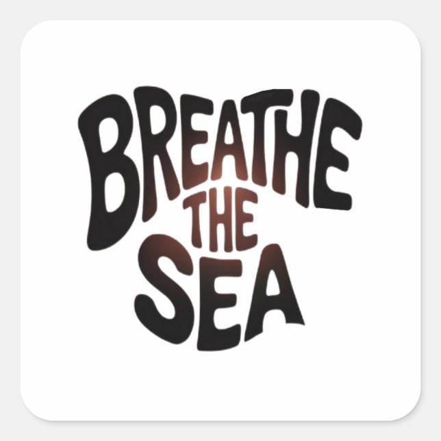 Breathe the Sea Square Sticker (Front)
